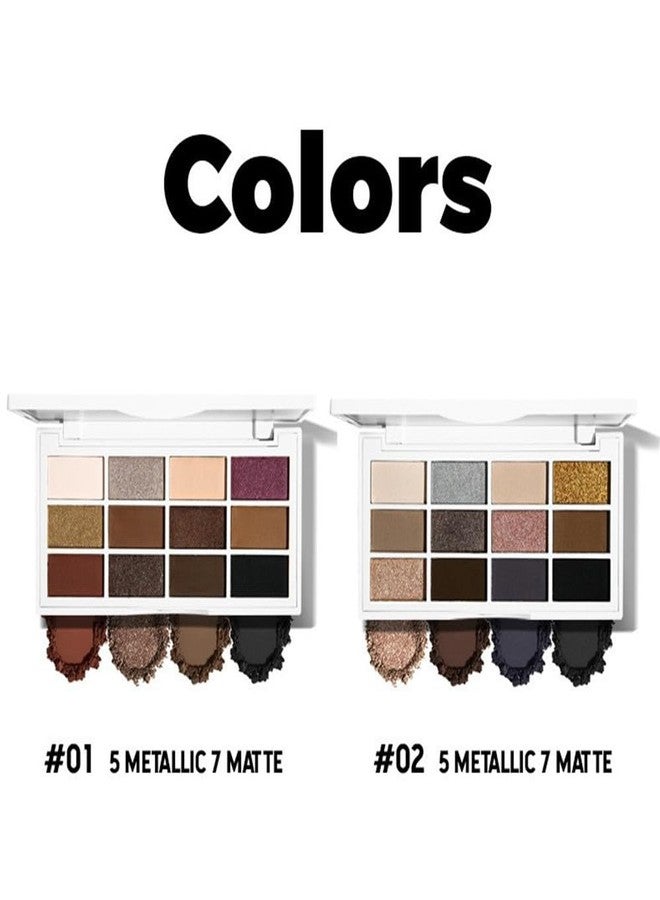 UOCK 12 Color Luxury Eyeshadow Palette, Matte Shimmer Eyeshadow Makeup Palette, Eyeshadow Contour Palette. Easy To Blend And Long-lasting, Suitable For Professional Makeup For Women. (01#) - Image 4
